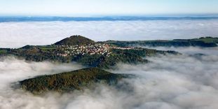 Ruines du château de Hohenstaufen, Vue aérienne