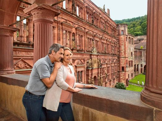 Château de Heidelberg, visiteurs dans le château